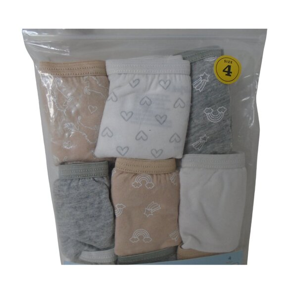 Cat & Jack Girls Bikinis Pack of 9 Size 4 Neutral Colors 100% Cotton - Picture 2 of 3